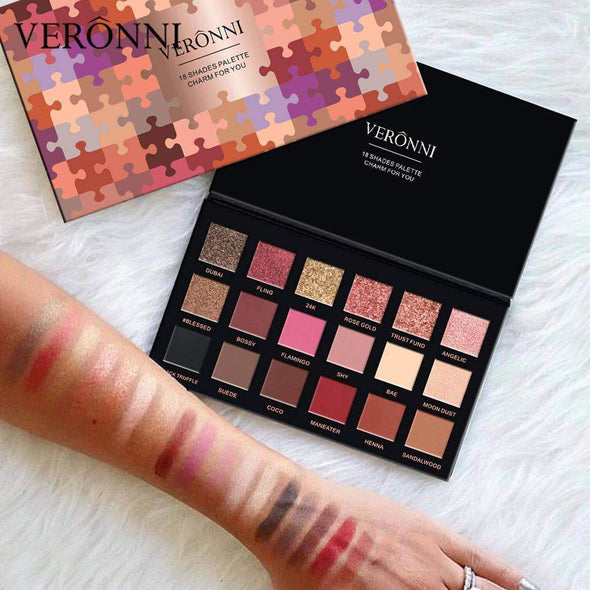 18 Colors Eye Shadow Palette Pink Series Eyeshadow Power Palette Women Eye Makeup Cosmetic