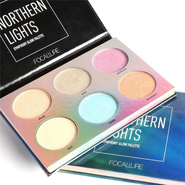 FOCALLURE 6 Colos Chameleon Eye Shadow Highlighter Palette Shimmer Makeup Brighten Highlight